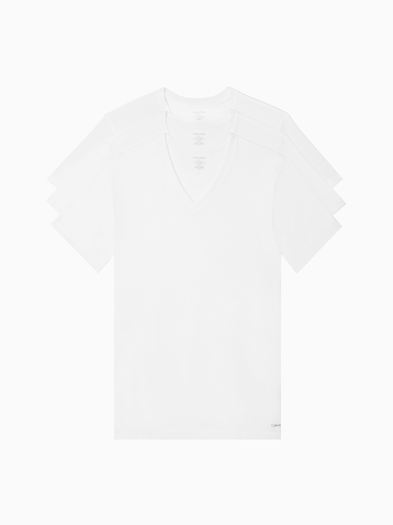 T-SHIRT C/V PAQ. X 3-WHITE