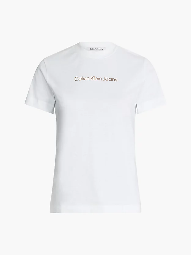 T-SHIRTS DAMA M/C-BRIGHT WHITE / PERFECT TAUPE