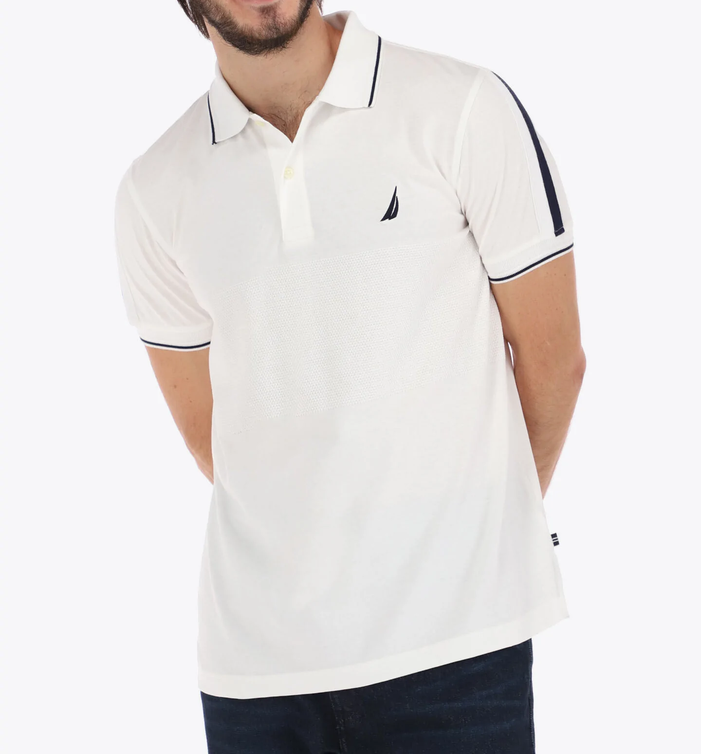 REMERA C/POLO CABALLERO-BRIGHT WHITE