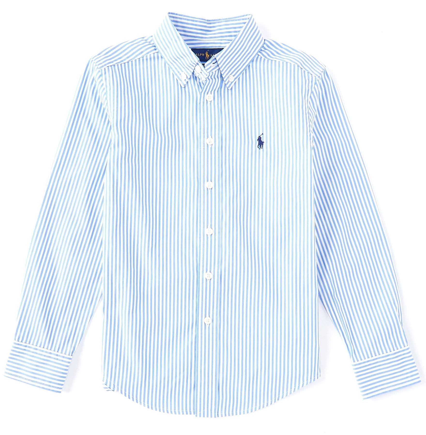 CAMISA M/L BOYS-4655H LIGHT BLUE/WHITE