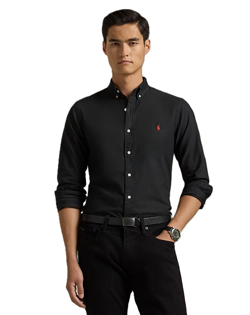 CAMISA M/L CAB. -CUBD-BISTRCH POPLIN-POLO BLACK