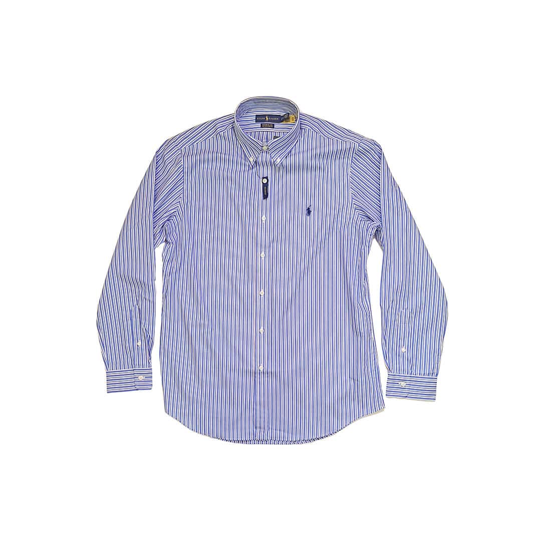 Camisa m/l-poplin custom-4753B BLUE/ORANGE