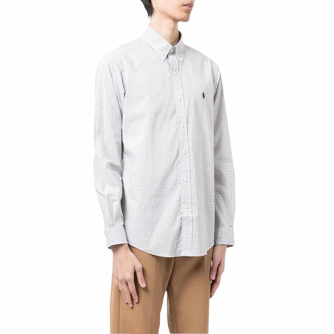 Camisa m/l-poplin custom-4656E GREY/WHITE