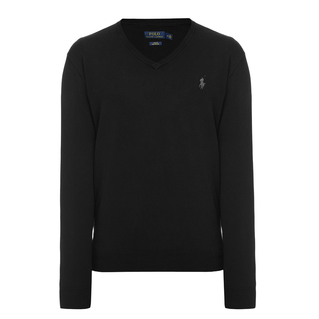 SWEATER C/V CAB- POLO BLACK