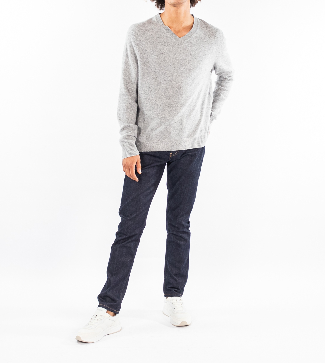 SWEATER C/V CAB.-HEROIC GREY