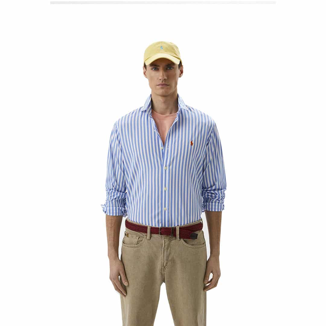 Camisa m/l-poplin custom-4507B LIGHT BLUE/WHITE