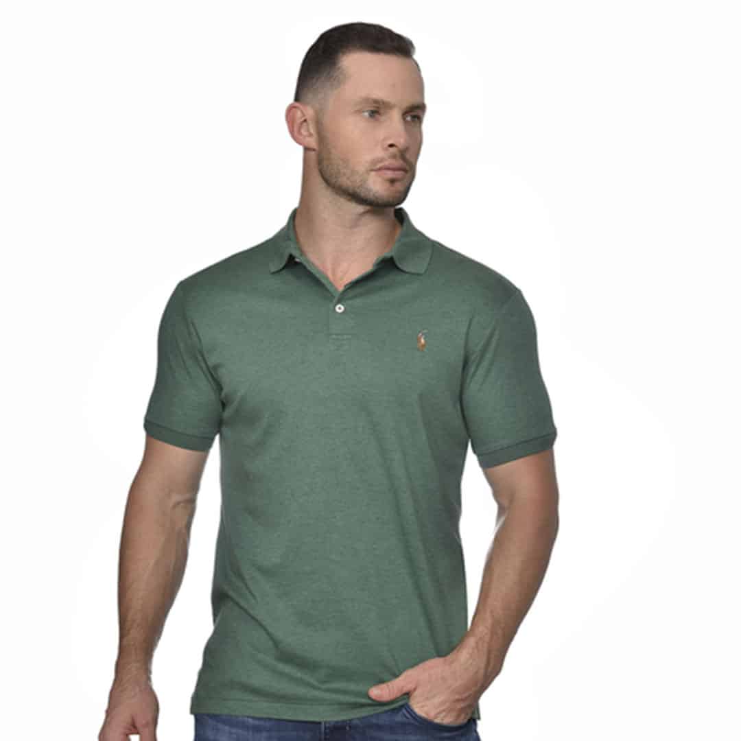 Remera c/polo-Interlock C/Slim-VERANO GREEN HEATHER
