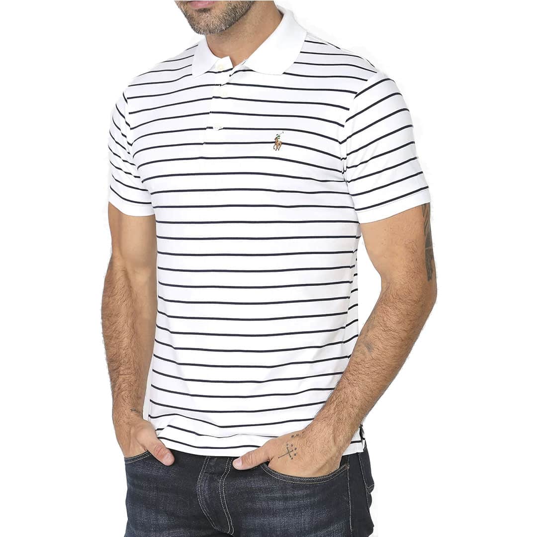 Remera c/polo-Interlock C/Slim-WHITE/FRENCH