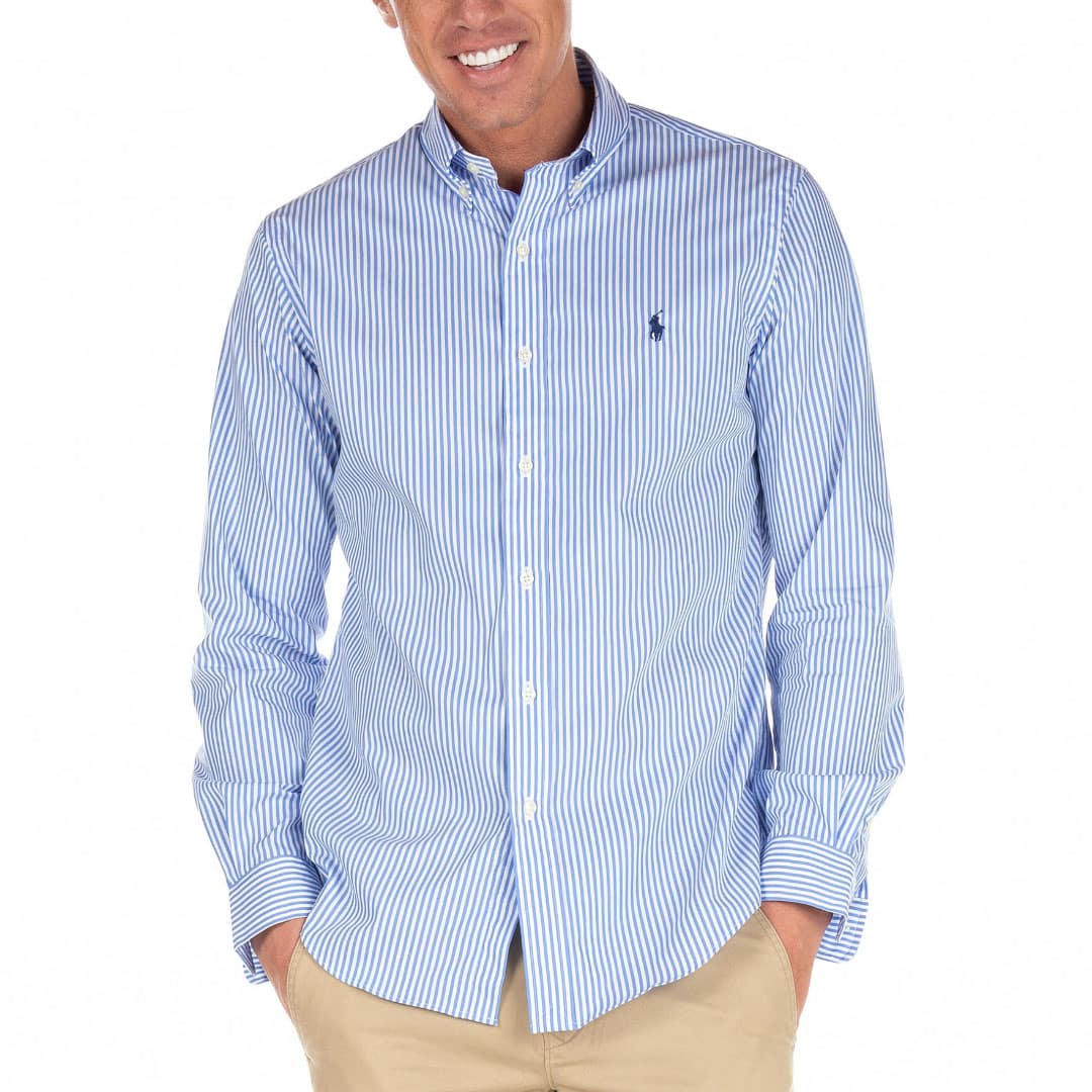Camisa m/L Rayas -LIGHT BLUE/WHITE